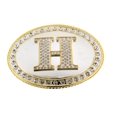 thumbnail image 1 of Initial H Monogram Belt Buckle Letter Alphabet Western Cowboy Rodeo Texas Mirror, 1 of 2