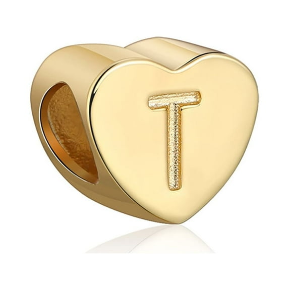 Initial Heart Charms Gold Plated Sterling Silver Womens Ginger Lyne Collection