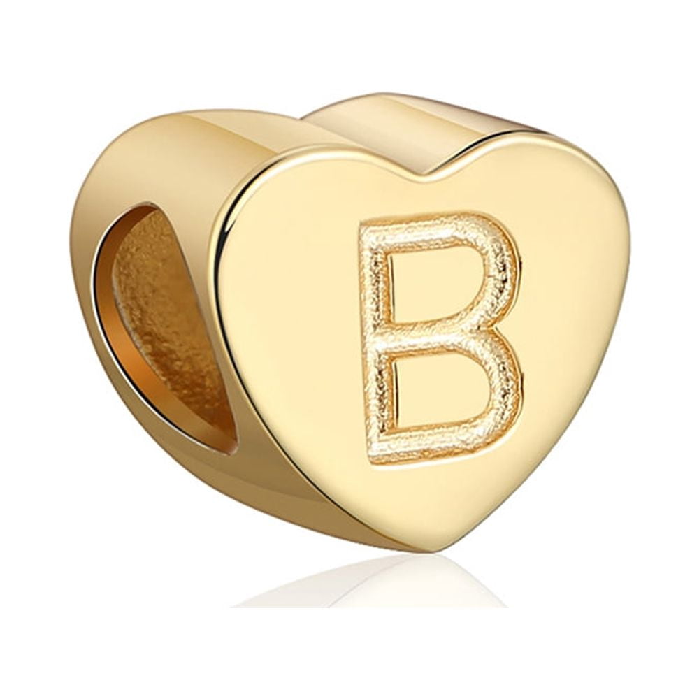 Initial Heart Charms Gold Plated  Sterling Silver Womens Ginger Lyne Collection