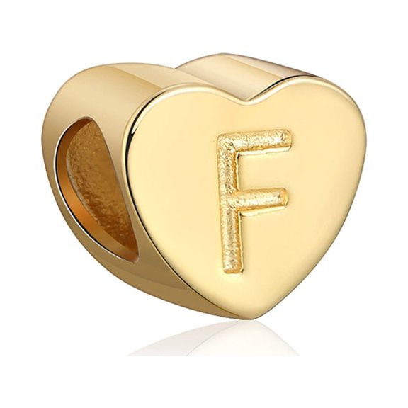 Initial Heart Charms Gold Plated  Sterling Silver Womens Ginger Lyne Collection
