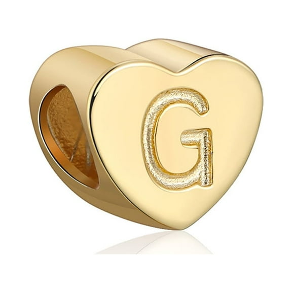 Initial Heart Charms Gold Plated  Sterling Silver Womens Ginger Lyne Collection
