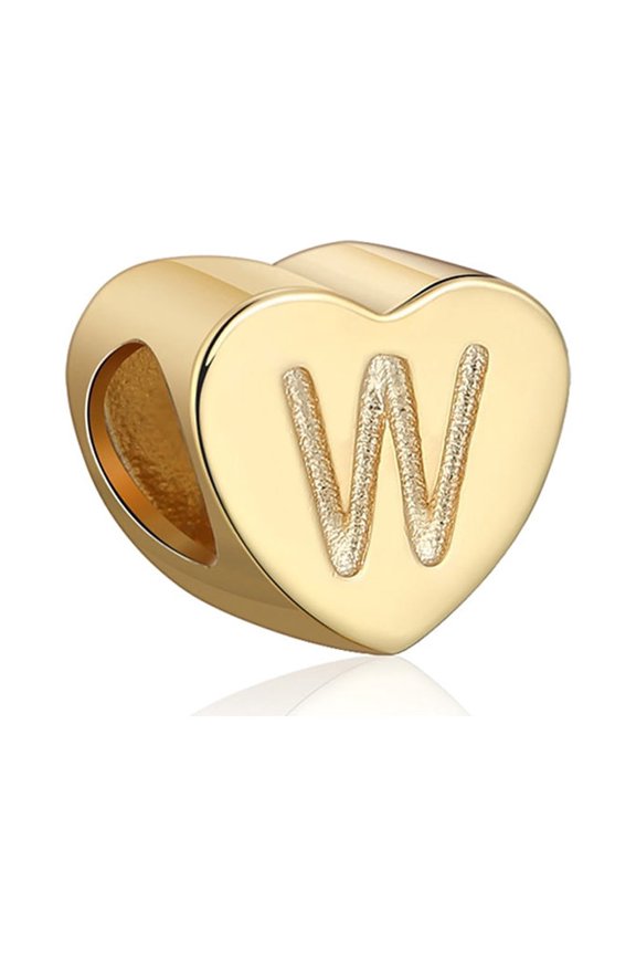 Initial Heart Charms Gold Plated Sterling Silver Womens Ginger Lyne Collection