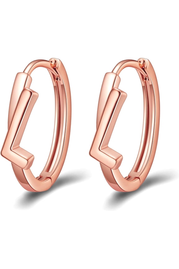 Initial Hoop Earrings For Women - 14K Gold Huggie Hoop Earrings - 26 Letter Gold/Rose Gold/Silver Plated Earring For Christmas Gifts[Z1]