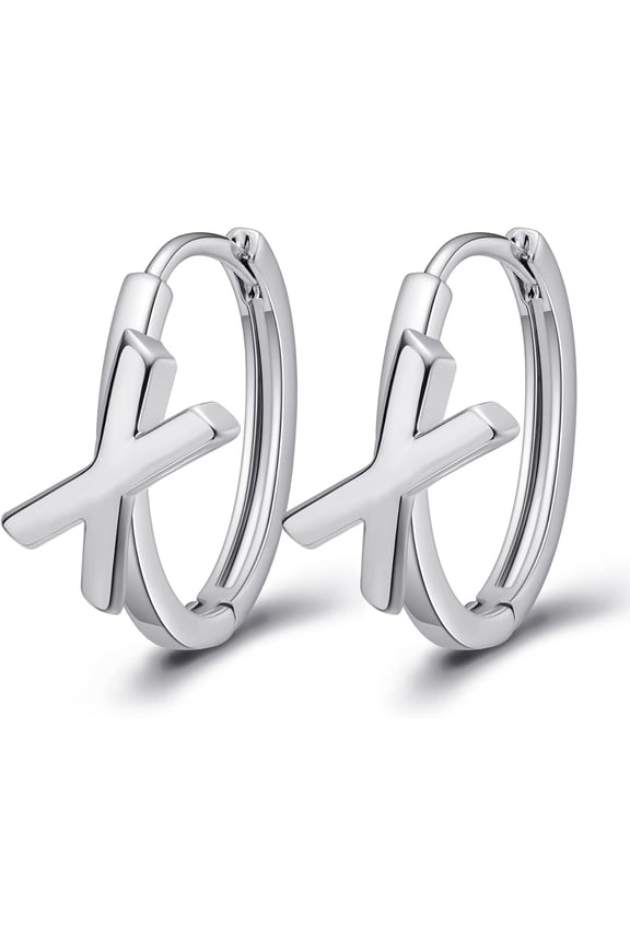 Initial Hoop Earrings For Women - 14K Gold Huggie Hoop Earrings - 26 Letter Gold/Rose Gold/Silver Plated Earring For Christmas Gifts[Z1]