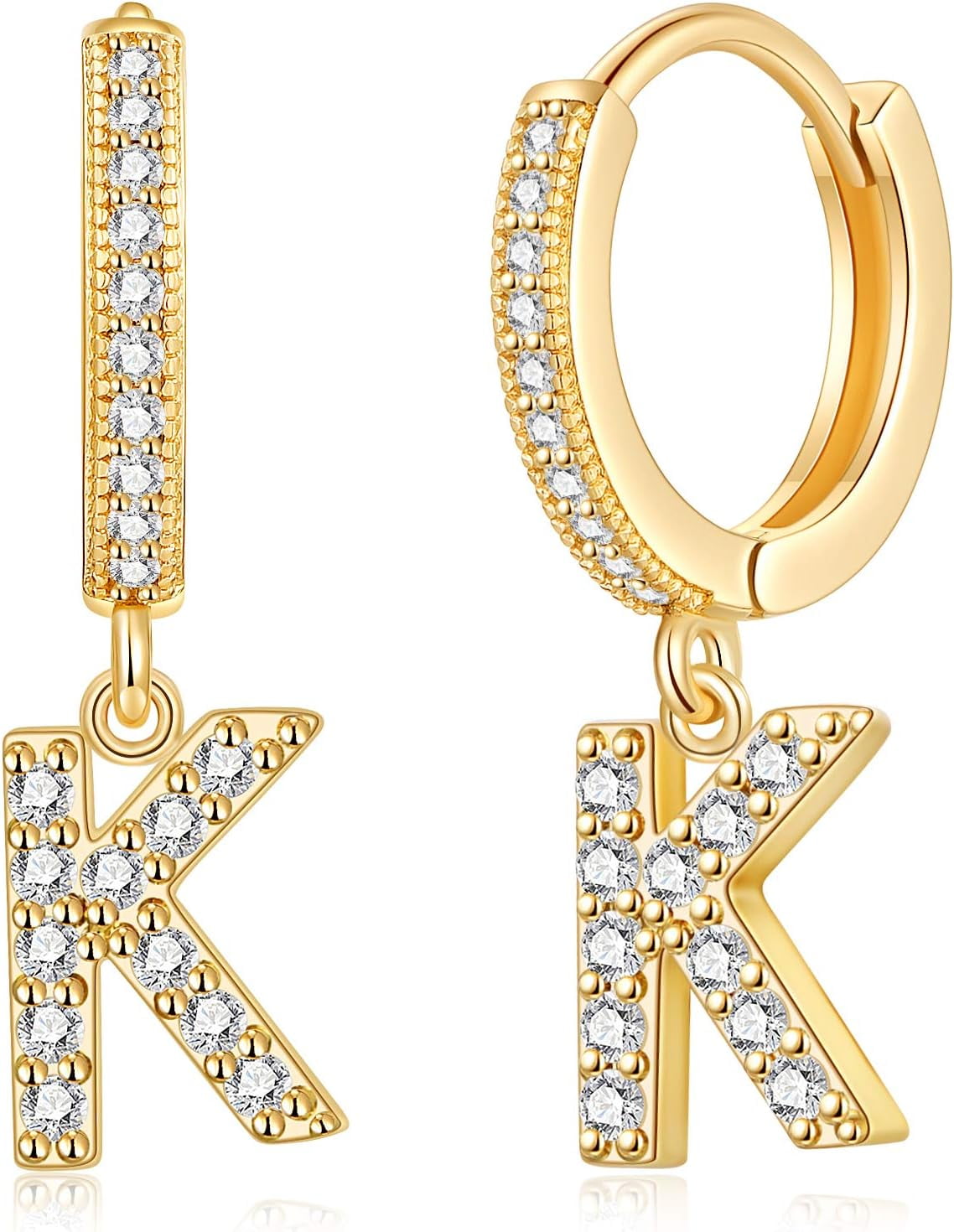 Initial Letter Dangle Hoop Earrings For Women - Trendy A-Z Alphabet Earrings For Girls