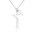 thumbnail image 1 of Initial Jesus Christ Cross Pendant Necklace with Heart Mustard Seed Stainless Steel Faith Religious Jewelry Y1930, 1 of 8