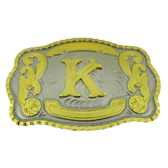 Initial K Belt buckle Letter K Multiple Styles Cowgirl Western Rodeo Men Rodeo