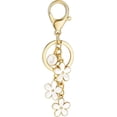 thumbnail image 1 of Initial Keychain White/Pink Flower Charms for Key Cute Letter Keyring for Handbag Backpack, 1 of 10