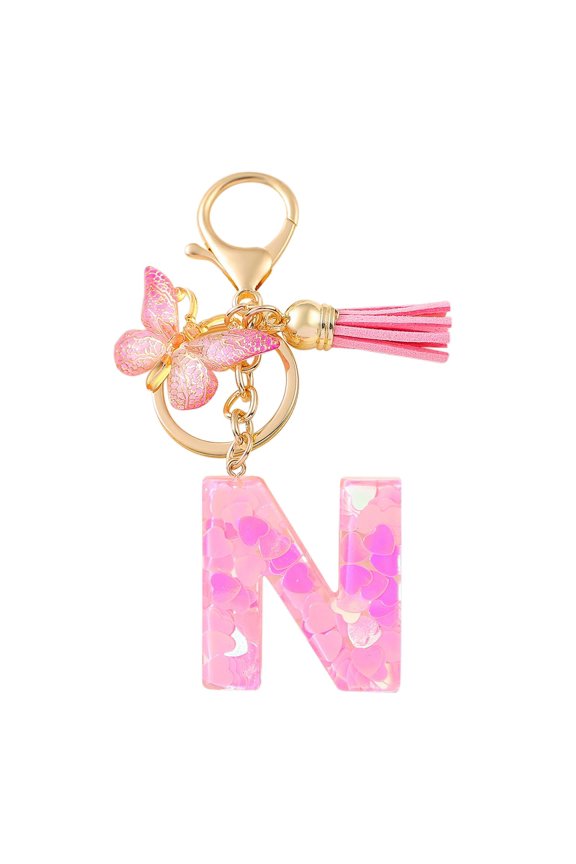 Initial Letter A-Z Keychains for Women Tassel Pendant Key Ring for Purse Handbags Women.