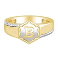 thumbnail image 1 of AFFY Initial Letter "B" Twisted Two Tone Ring 14k Solid Yellow Gold, 1 of 2