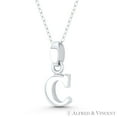 thumbnail image 1 of Initial Letter "C" 20x9x3mm (0.8in x 0.35in x 0.12in) Charm 3D Pendant in .925 Sterling Silver, 1 of 1