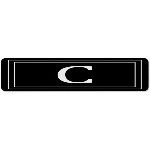 Initial Letter C Monogram 4"x16" Metal Signs Outdoor Farmhouse Outside Office Cabin Room Decor for Men Metal Plaque Script Family Name Tin Signs for Backyard