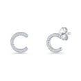 thumbnail image 1 of Initial Letter C Stud Earrings Cubic Zirconia 925 Sterling Silver 6.5mm, 1 of 6