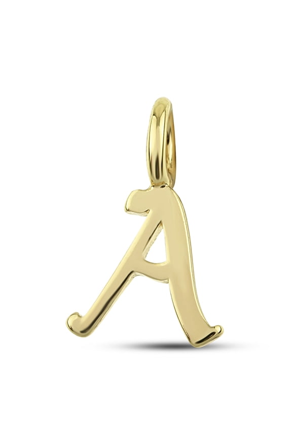 Initial Letter Charms - Yellow Gold Plated A Letter - Mini Alphabet Charms for Bracelet, Necklace - Small Pendants for Custom Jewelry - Name Charms Gift for Women, Girls