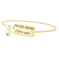 thumbnail image 1 of Initial Letter Customize Dear Mom: I love You Bangle Bracelet 14k Yellow Gold Over Sterling Silver, 1 of 1