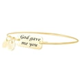 thumbnail image 1 of AFFY Initial Letter Customize God Gave Me You Bangle Bracelet 14k Yellow Gold Over Sterling Silver, 1 of 1