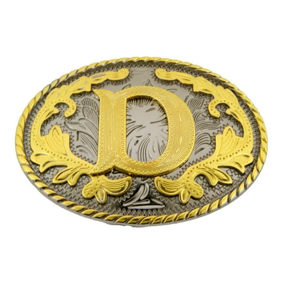 Initial Letter " D" Belt Buckle Monogram Middle Initial Alphabet Western Cowoy Cowgirl Unisex Men Women Rodeo Costume New Style