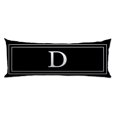 Initial Letter D Body Pillow Cover with Zipper English Alphabet Stripe