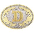 thumbnail image 1 of Unisex Western Belt Buckle Initial Letters ABCDJST to Z Cowboy Rodeo Medium Gold Belt Buckles, 1 of 11