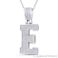 thumbnail image 1 of Initial Letter "E" Block Script Cubic Zirconia CZ Crystal Pendant in .925 Sterling Silver w/ Rhodium, 1 of 1