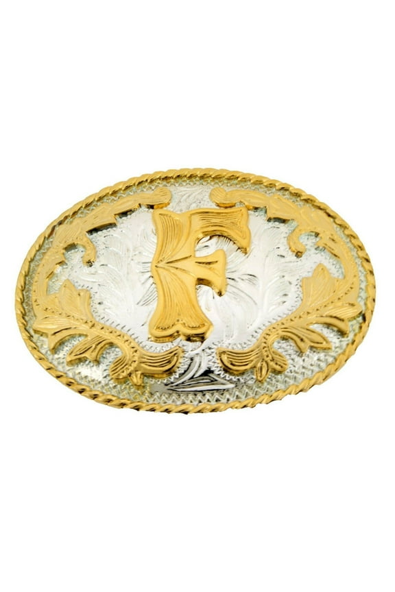 Initial Letter "F " Belt Buckle Monogram Middle Initial Alphabet Western Cowoy Cowgirl Unisex Men Women Rodeo Costume New Style