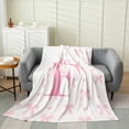 thumbnail image 1 of Initial Letter F Throw Blanket ,Princess Style Pink Bowknot Girly Romantic Fleece Throw Blanket for Bedroom Sofa Dorm Decor,Dreamy Bow Love Hearts Kawaii Pink Blanket,40 x 50 Inches, 1 of 6
