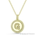 thumbnail image 1 of Initial Letter "G" Cubic Zirconia CZ Crystal Pave Pendant in .925 Sterling Silver w/ 14k Yellow Gold, 1 of 1