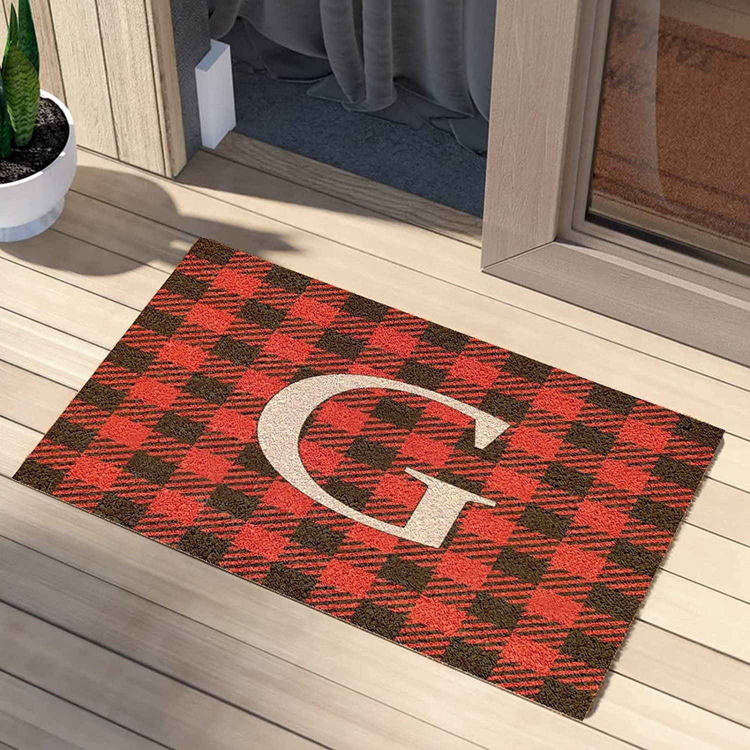 Initial Letter G Doormat Funny English Alphabet Monogrammed Heavy Non ...