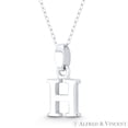 thumbnail image 1 of Initial Letter "H" 20x10x3mm (0.8in x 0.4in x 0.12in) Charm 3D Pendant & Chain Necklace in .925 Sterling Silver, 1 of 1