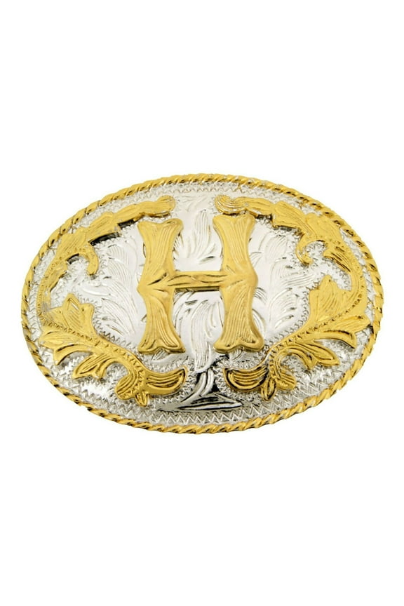 Initial Letter "H " Belt Buckle Monogram Middle Initial Alphabet Western Cowoy Cowgirl Unisex Men Women Rodeo Costume New Style