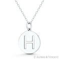 thumbnail image 1 of Initial Letter "H" Cutout 20x15mm (0.8in x 0.6in) Round Disc Pendant in .925 Sterling Silver, 1 of 1