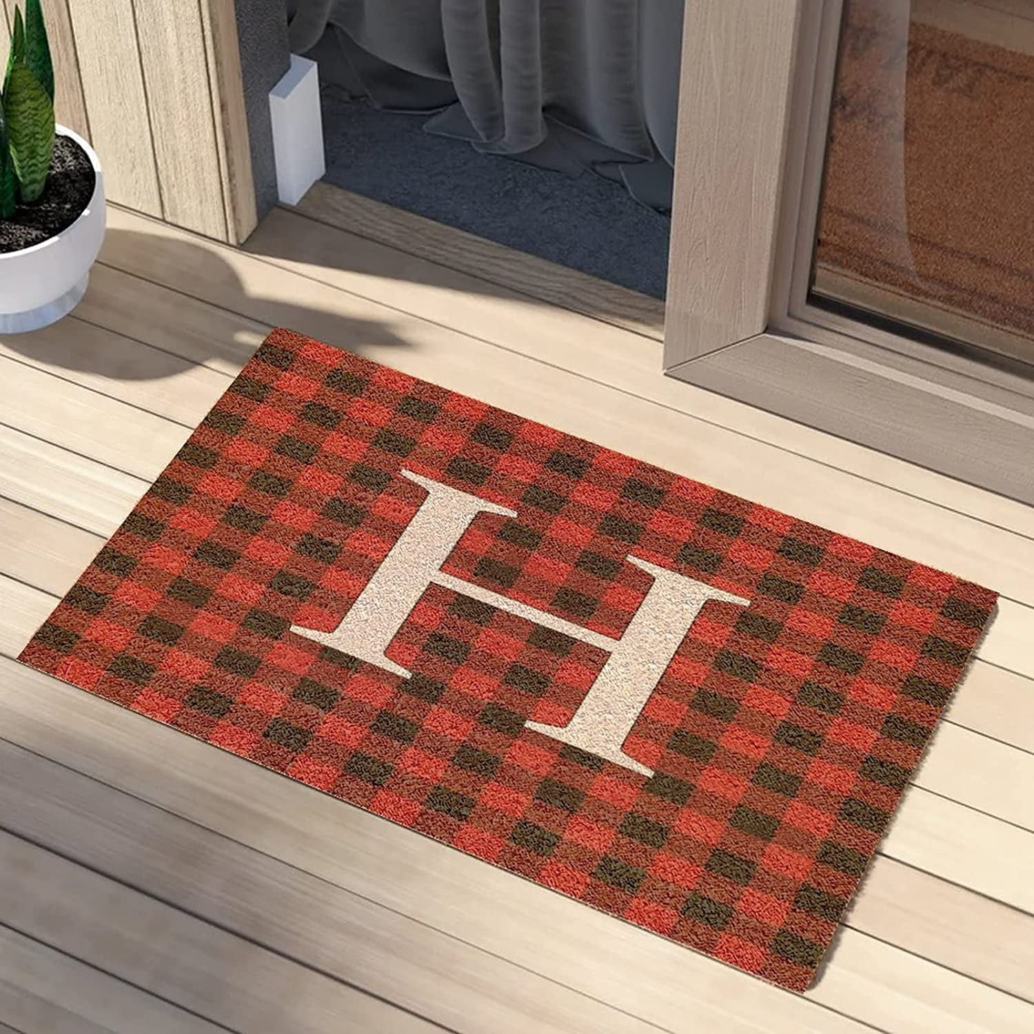 Initial Letter H Indoor Doormat Rug Funny English Alphabet Monogrammed ...