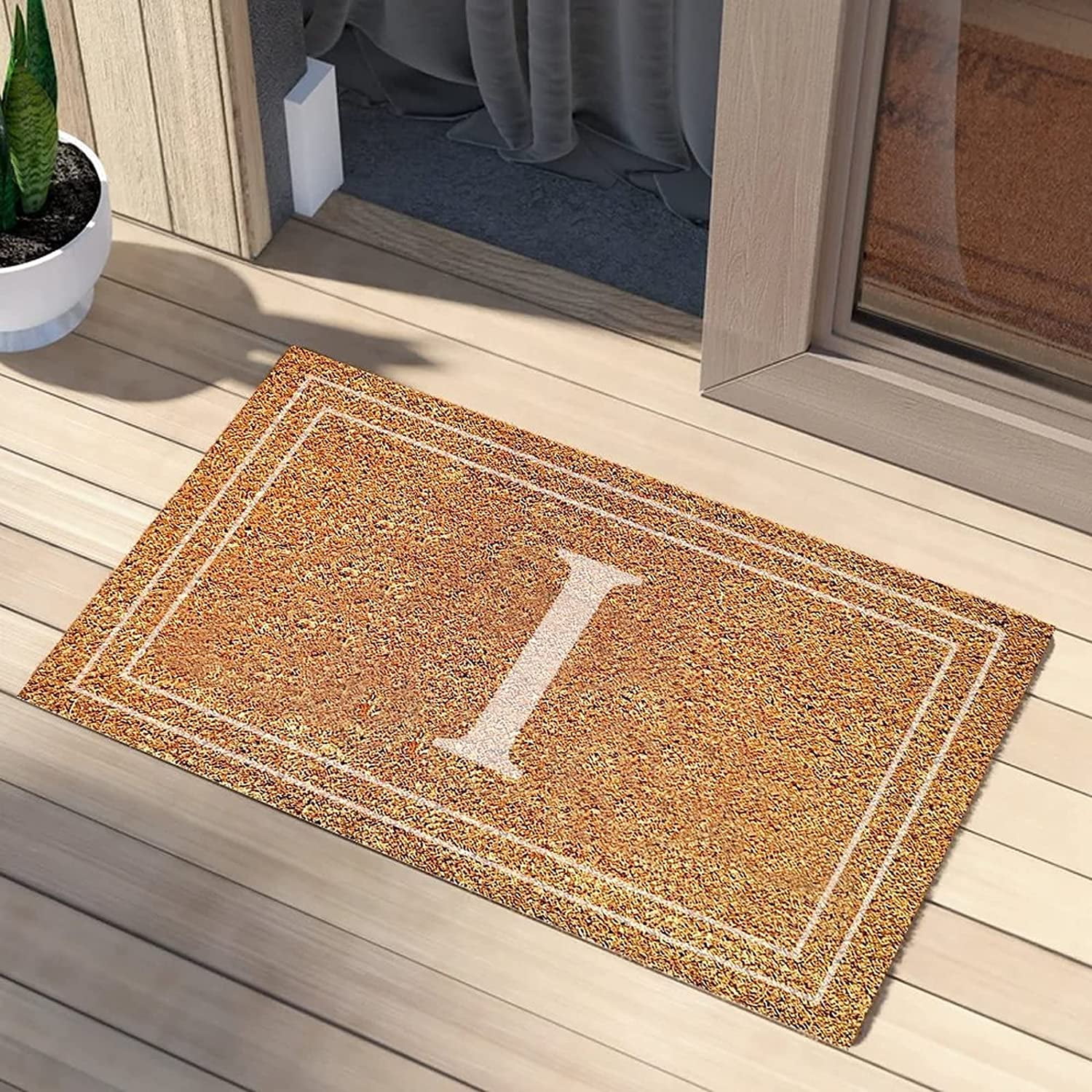 Initial Letter I Monogram Indoor Doormat Durable English Alphabet ...