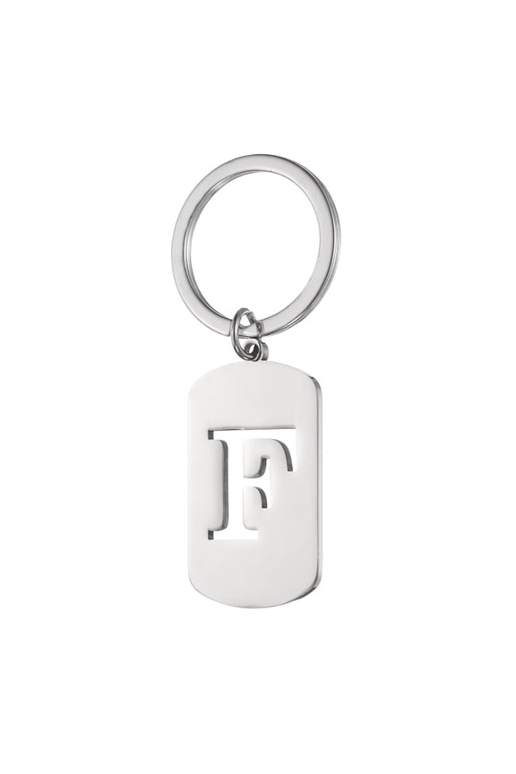 Initial Letter Key Chain, A-Z KeyChain DIY Pendant Key Ring A-Z Charm Alphabet Keyring Bag Backpack Decor for Keys Purse Party Gifts Favors, Silver.