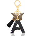 thumbnail image 1 of Initial Letter Keychain, Butterfly Keychain Cute Resin, Initial Keychain to Backpack Charms, Key chain Gift for Women, Girls (S, BLACK), 1 of 3