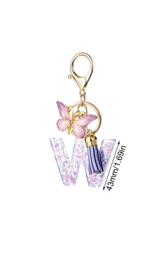 Initial Letter Keychain Gift for Women Girls Bling Sparkly Cute Backpack Car Key Accessories Lanyard