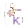 thumbnail image 1 of Initial Letter Keychains for Women, Personalized Sparkly Resin Alphabet Keychain with Tassel, Cute Purple Car Key Chain Accessory for Backpack, Purse, Wallet, Gift for Her, Sister, Mom, Friend, 1 of 4