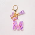 thumbnail image 1 of Initial Letter Keychains for Women, Personalized Sparkly Resin Alphabet Keychain with Tassel, Cute Purple Car Key Chain Accessory for Backpack, Purse, Wallet, Gift for Her, Sister, Mom, Friend, 1 of 4