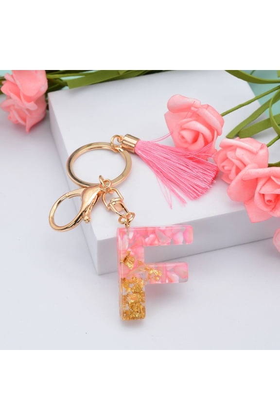 Initial Letter Keychains for Girls Women Red Tassel Alphabet Keychain for Backpack School Bag Keychain for Book Bag, A