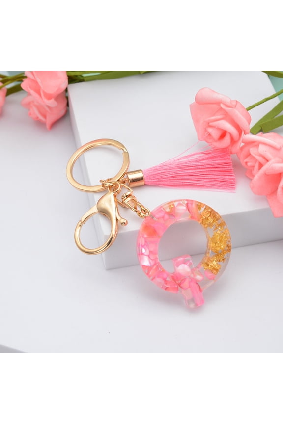 Initial Letter Keychains for Girls Women Red Tassel Alphabet Keychain for Backpack School Bag Keychain for Book Bag, A