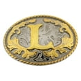 thumbnail image 1 of Initial Letter "L " Belt Buckle Monogram Middle Initial Alphabet Western Cowoy Cowgirl Unisex Men Women Rodeo Costume New Style, 1 of 2