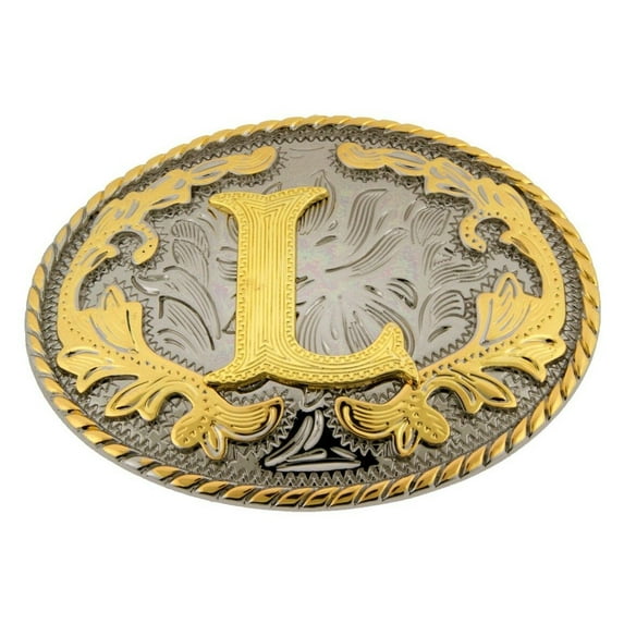 Initial Letter "L " Belt Buckle Monogram Middle Initial Alphabet Western Cowoy Cowgirl Unisex Men Women Rodeo Costume New Style