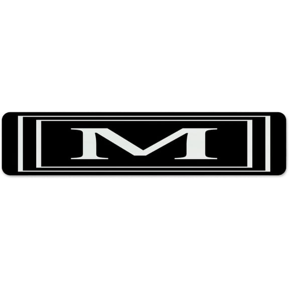 Initial Letter M Monogram 4"x16" Metal Sign Rustic Room Terrace Dorm Wall Decorations Tin Signs English Alphabet Monogrammed Metal Plaque for Outside