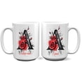 thumbnail image 1 of Initial Letter A Mug for Her, Personalized Floral Ceramic Cup 11oz 15oz for Daily Use, Custom Monogram Gift for Wife, Sister, Friend, Coworker, Mom from Daughter or Son, 1 of 6