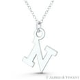thumbnail image 1 of Initial Letter "N" 24x12mm (0.9in x 0.5in) Charm Pendant in .925 Sterling Silver, 1 of 1
