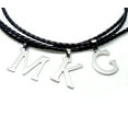 thumbnail image 1 of Initial Letter Necklace PU Leather Stainless Steel Men Women Ginger Lyne Collection, 1 of 6