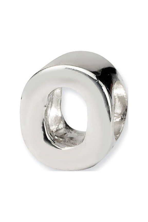 Initial Letter O Charm .925 Sterling Silver Reflection Beads - QRS468O