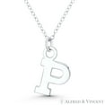 thumbnail image 1 of Initial Letter "P" 20x12mm (0.8in x 0.5in) Charm Pendant in .925 Sterling Silver, 1 of 1