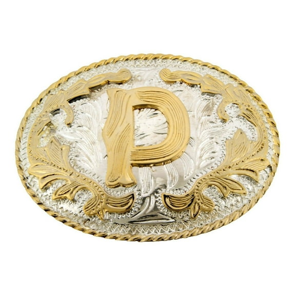 Initial Letter "P " Belt Buckle Monogram Middle Initial Alphabet Western Cowoy Cowgirl Unisex Men Women Rodeo Costume New Style