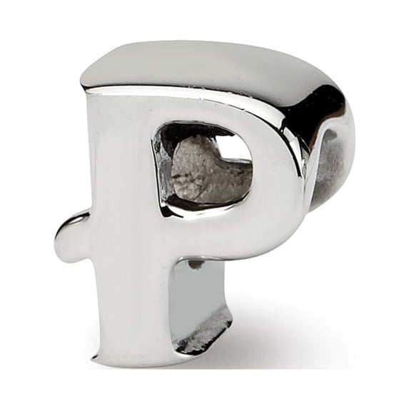 Initial Letter P Charm .925 Sterling Silver Reflection Beads - QRS468P